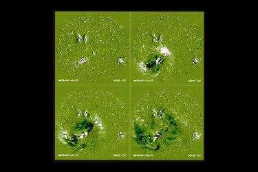 SOHO observes solar storm