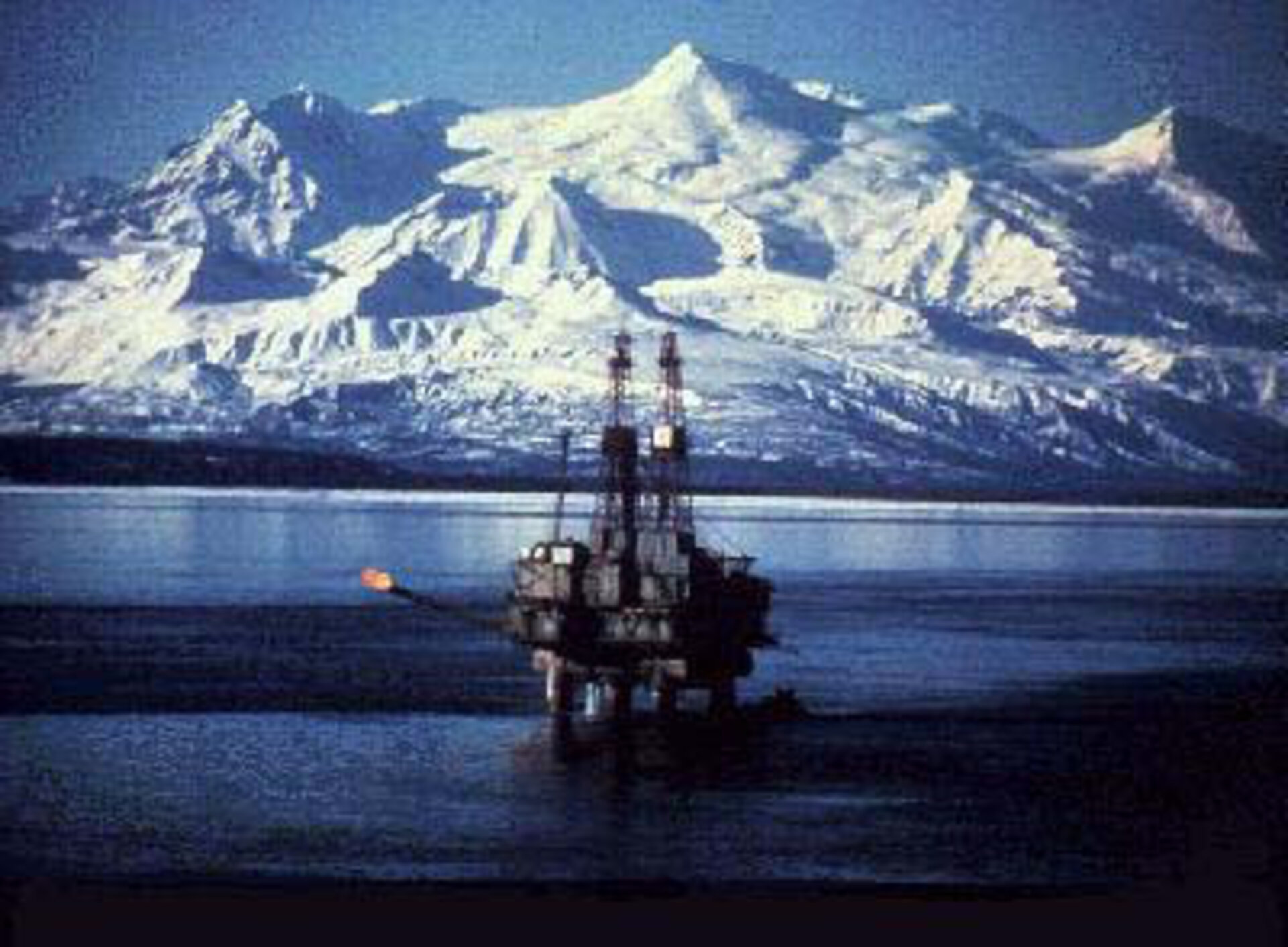 An oil rig in the Cook Inlet, US.