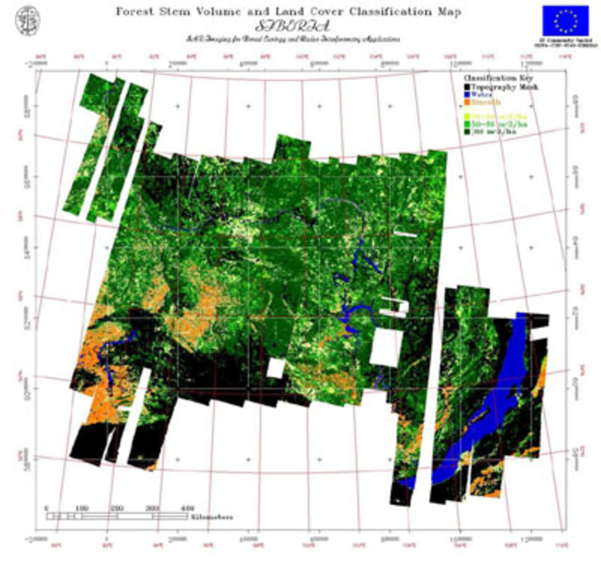 Mosaic image of the Siberian forest