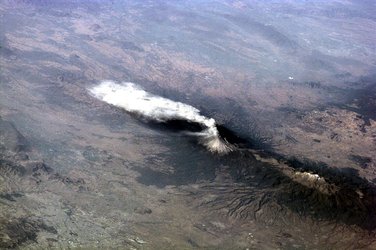 Active volcano, Popo, viewed from the ISS