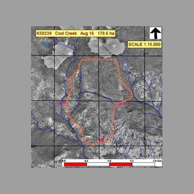 Fire boundaries at Cool Creek