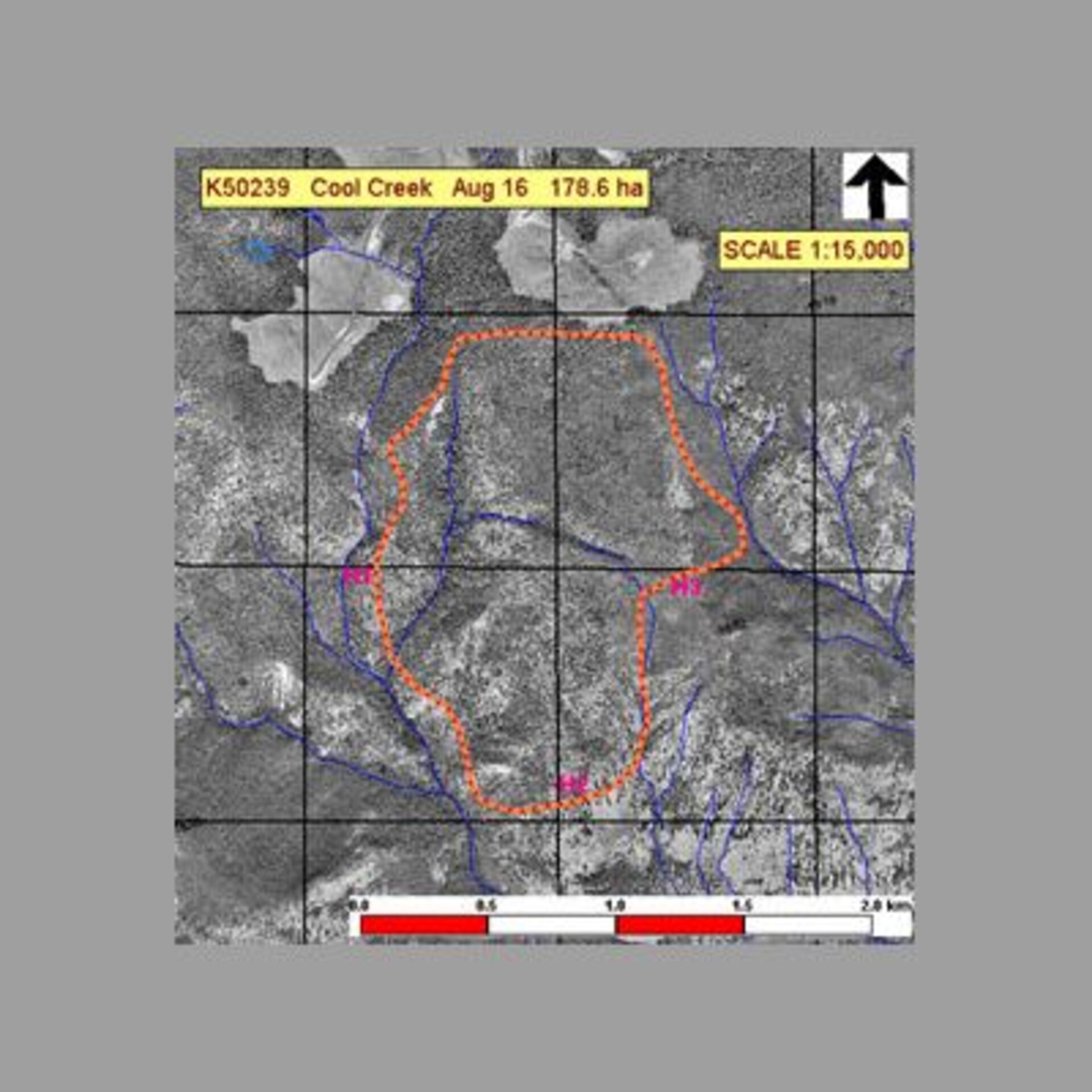 Fire boundaries at Cool Creek