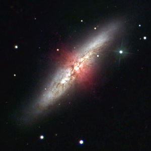 Ground-based close-up view of M82