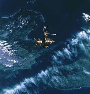 Mir space station over New Zealand
