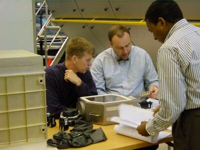 Piloot William McCool tijdens een training op ESTEC, Noordwijk