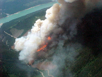 Early stages of Game Creek fire