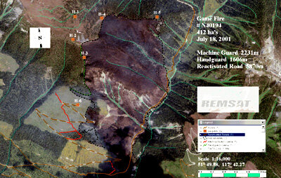 IKONOS imagery of Game Creek fire