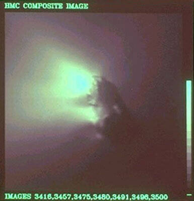 Opname van komeet Halley in 1986 door ESA’s komeetverkenner Giotto