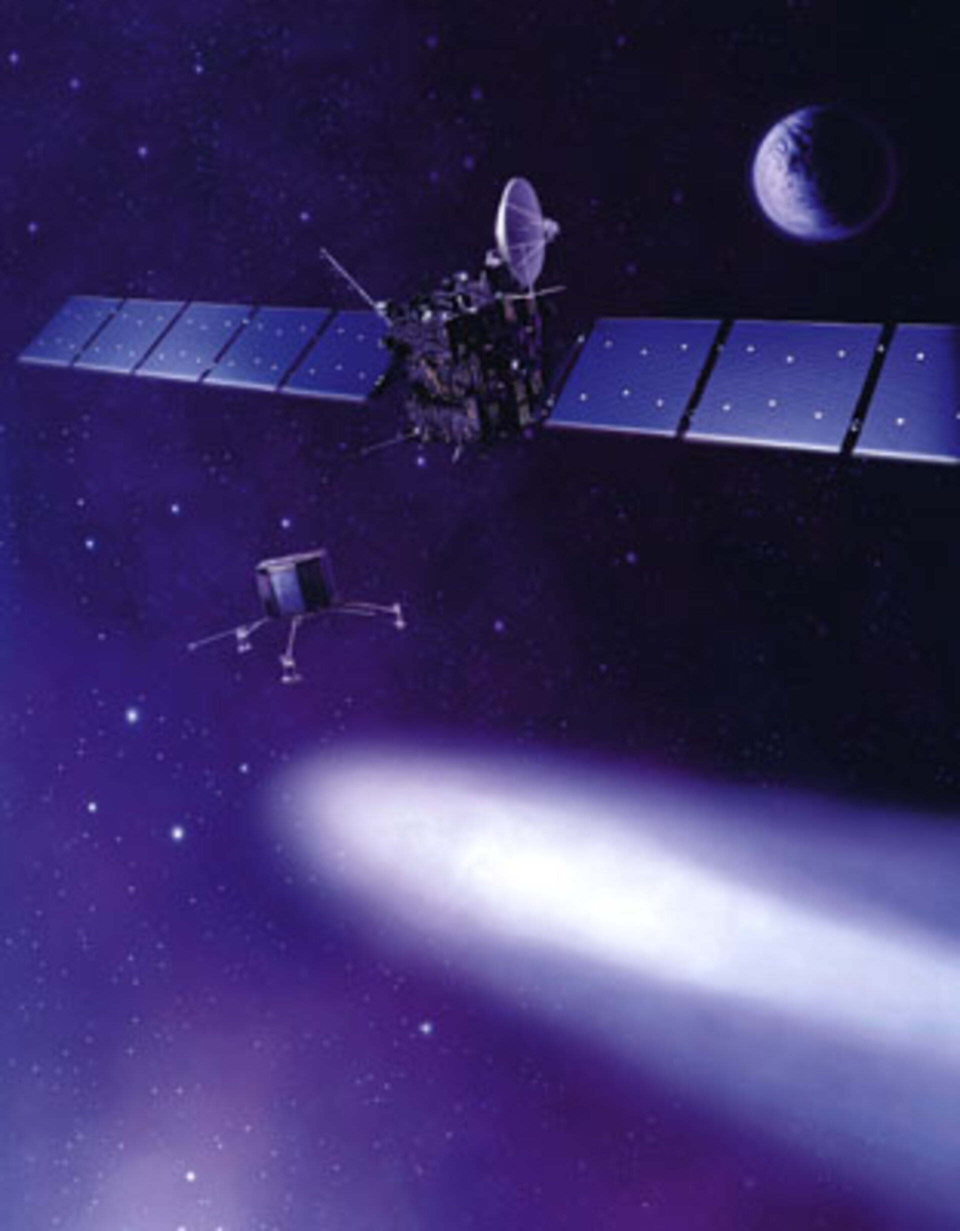 Artist's impression of the Rosetta orbiter and lander