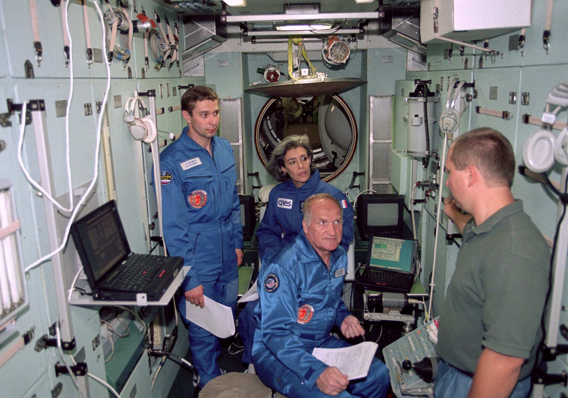 Claudie Haigneré during her training in Star City, for the Andromède mission to the ISS