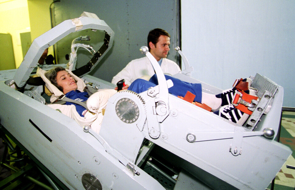 Claudie in Star City's Soyuz simulators