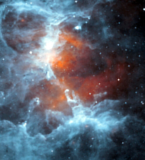 ISO sees huge amounts of cold dust enshrouding newborn stars