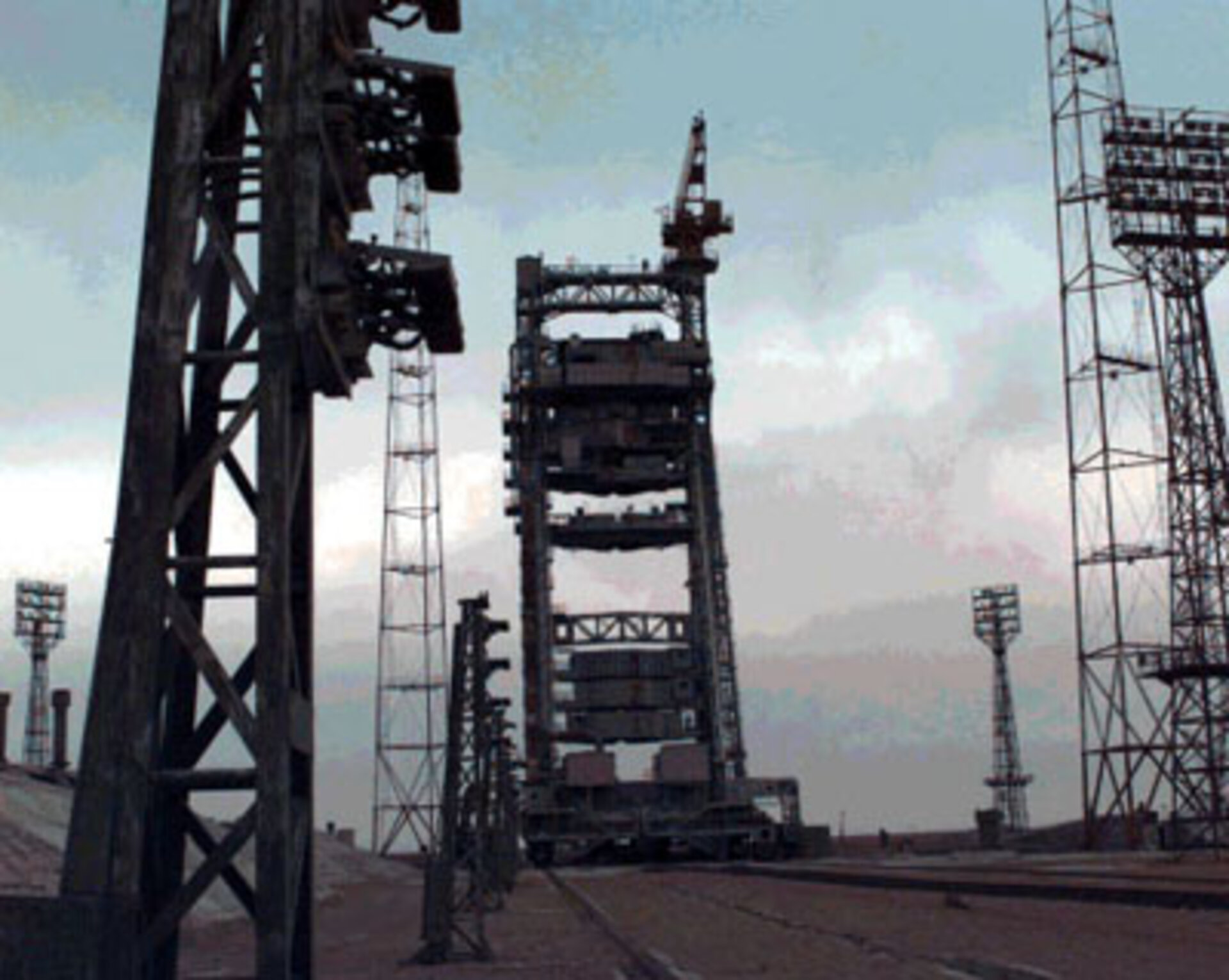 One of two launch pads at Baikonur Cosmodrome