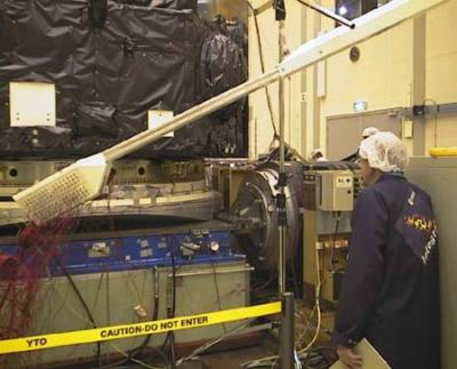 Part of Integral's service module fastened to the (blue) test table