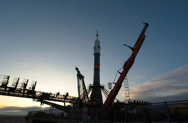 Transfer of Soyuz to launch pad
