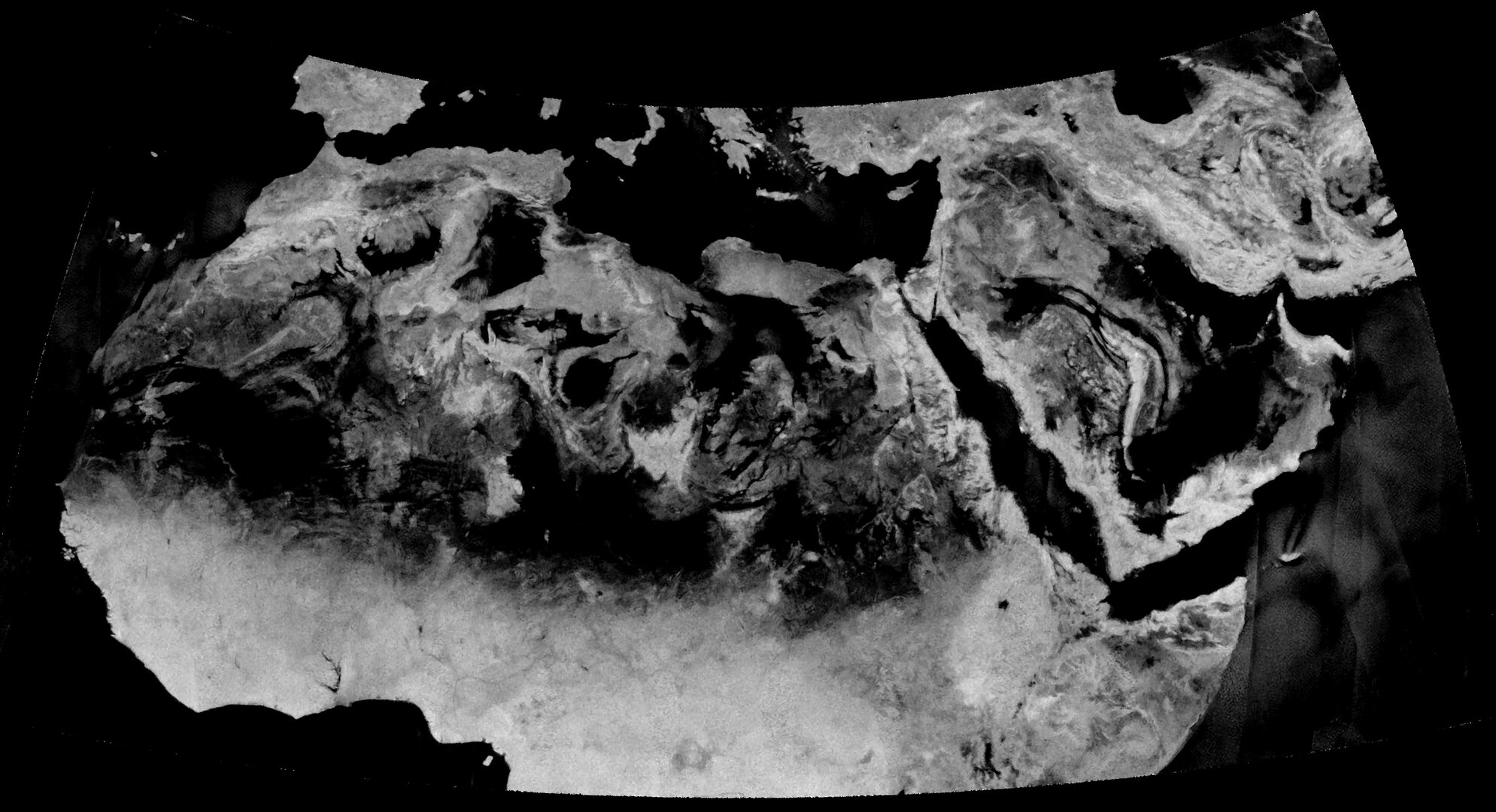 A scatterometer image of North Africa.