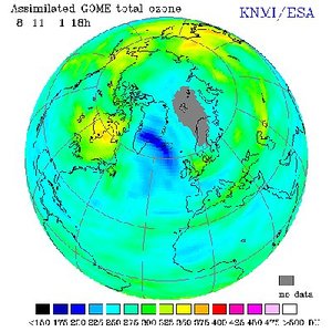 Assimilated GOME total ozone 8 November 2001