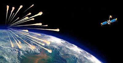 Kwetsbare satellieten zullen van de meteorenstorm worden afgewend (credit: NASA)