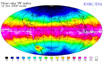 Rayonnement ultraviolet sur l'Amérique du Sud