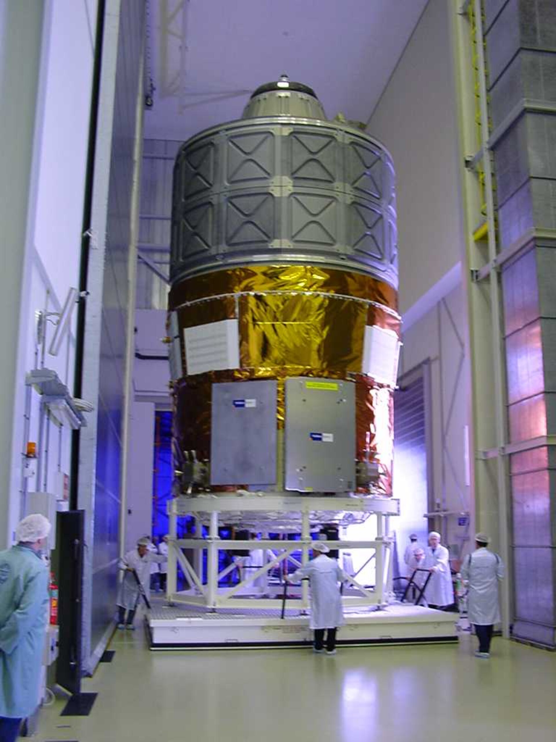 ATV Structural Thermal Model is transferred to the acoustic test facility