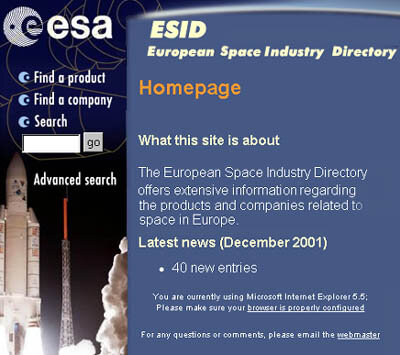 ESID service provided by ESA