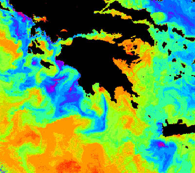 La temperatura del océano y del mar se puede hacer visible por todas partes en el mundo
