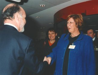 Minister Jorritsma-Lebbink on a previous visit to ESTEC in March 2000
