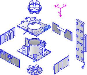 Exploded view of Service Module with propulsion - view 1