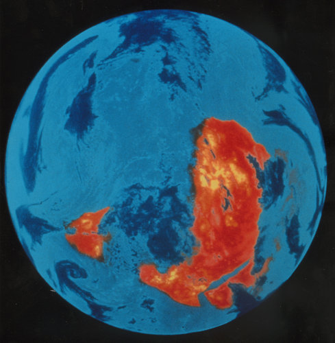 Picture of Earth taken by Meteosat in infrared channel