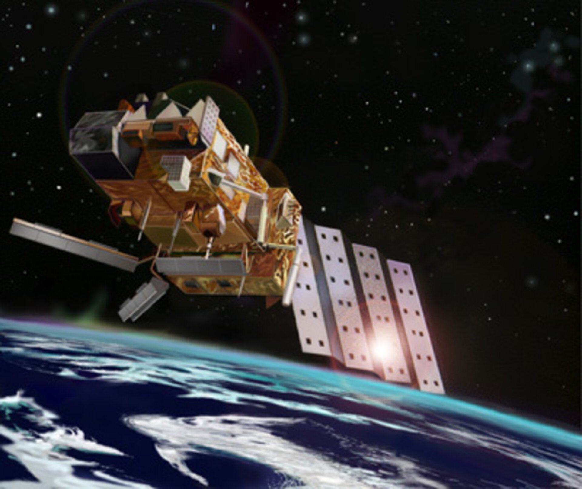 ASCAT's three pairs of antennas dominate the MetOp Payload Module
