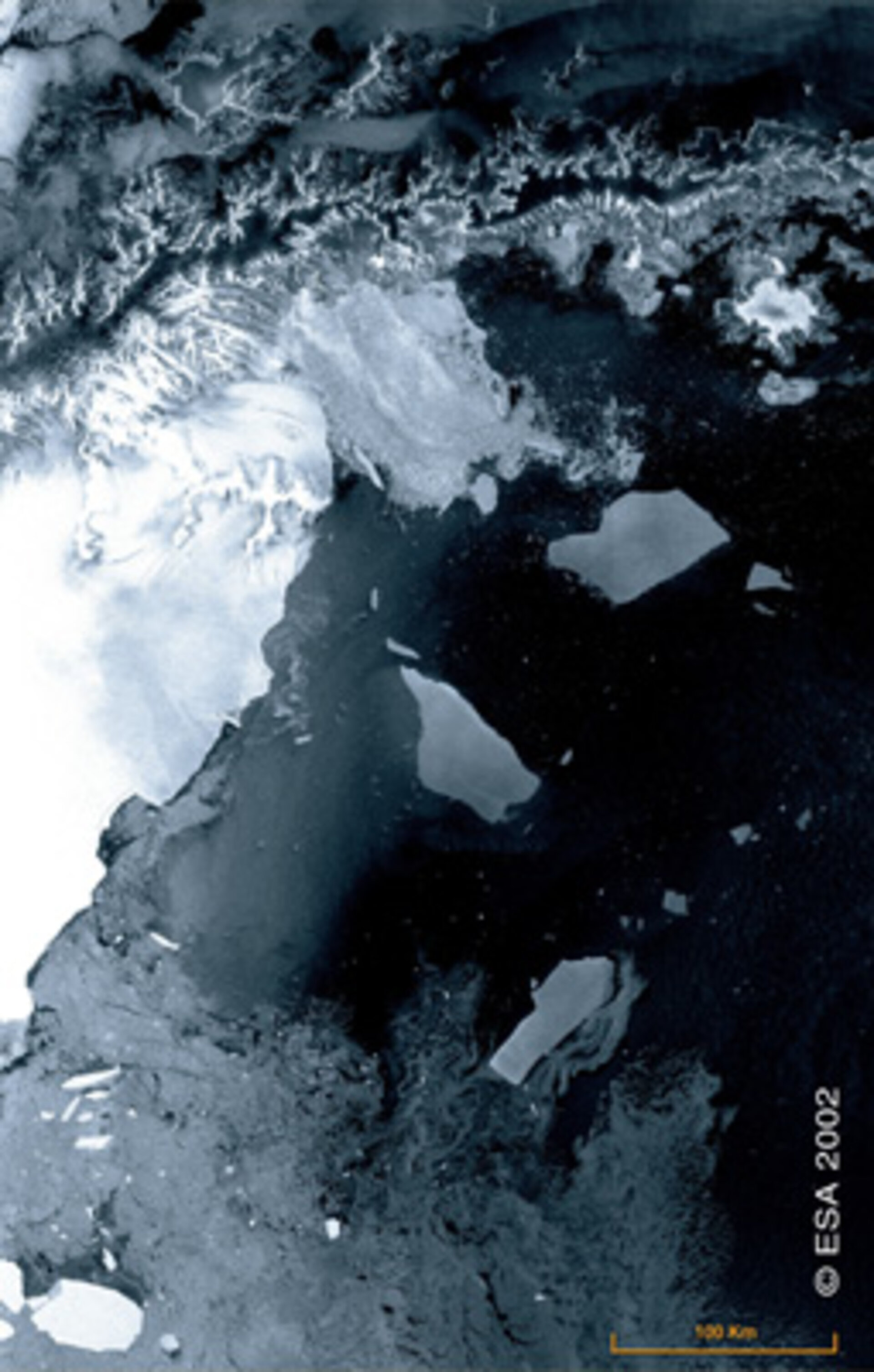Das erste Bild des ASAR-Radars zeigt die antarktische Halbinsel.