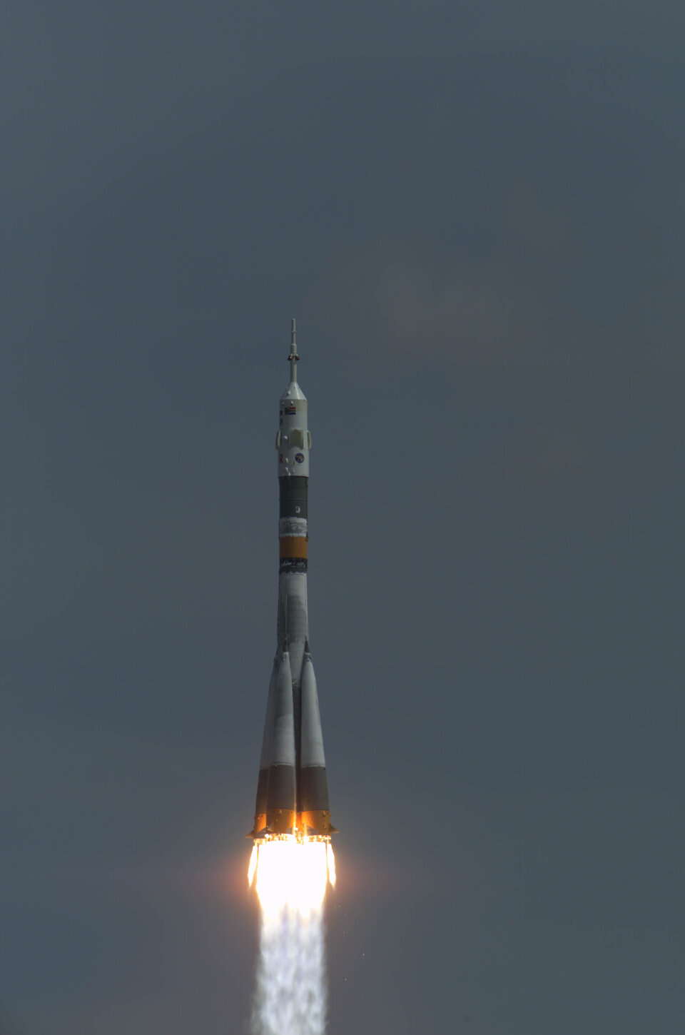 De lancering van de Russische sojoez-raket voor de Marco Polo missie