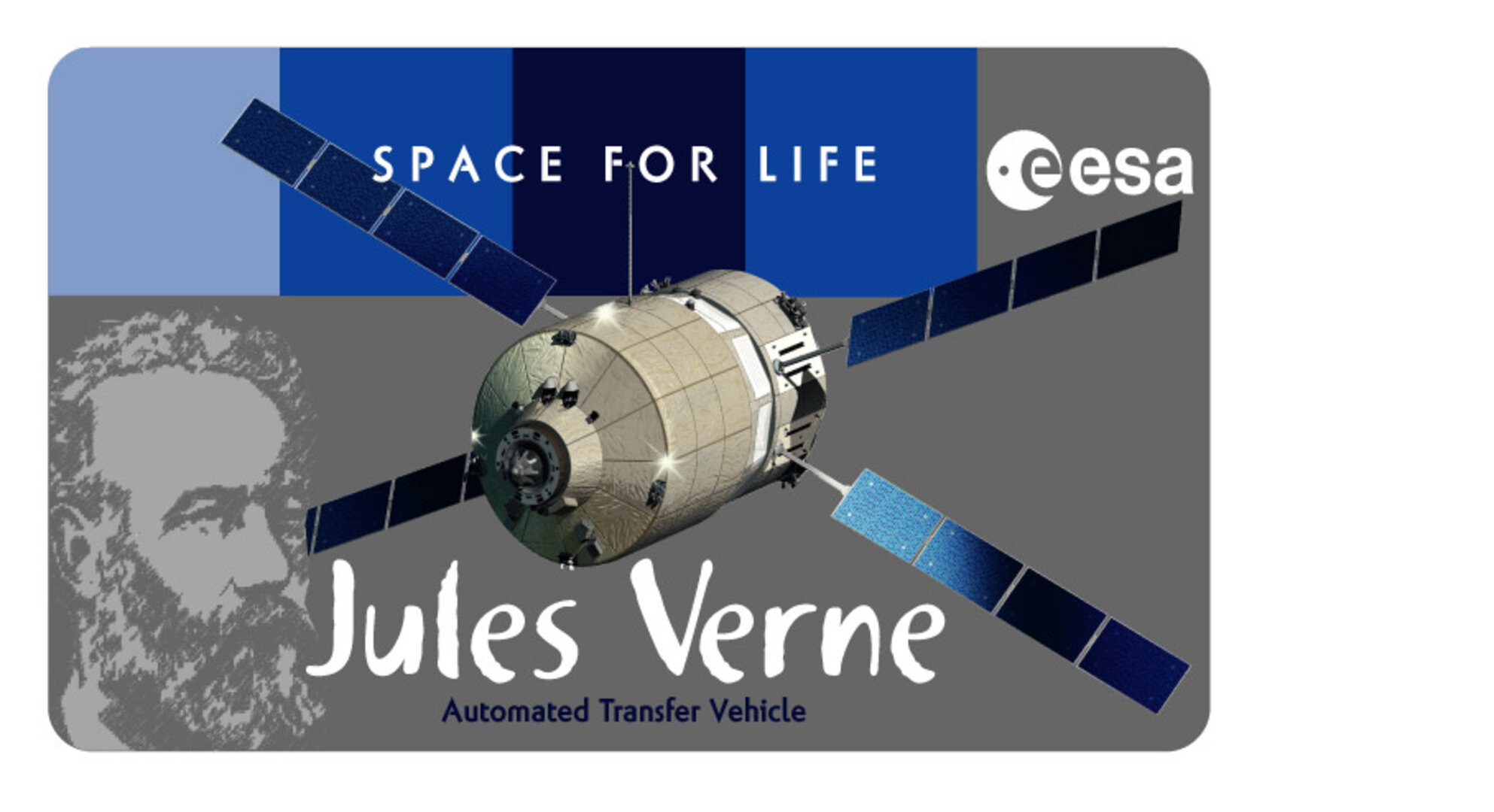 Ensimmäinen automaattinen rahtialus ATV sai nimen Jules Vernen mukaan.