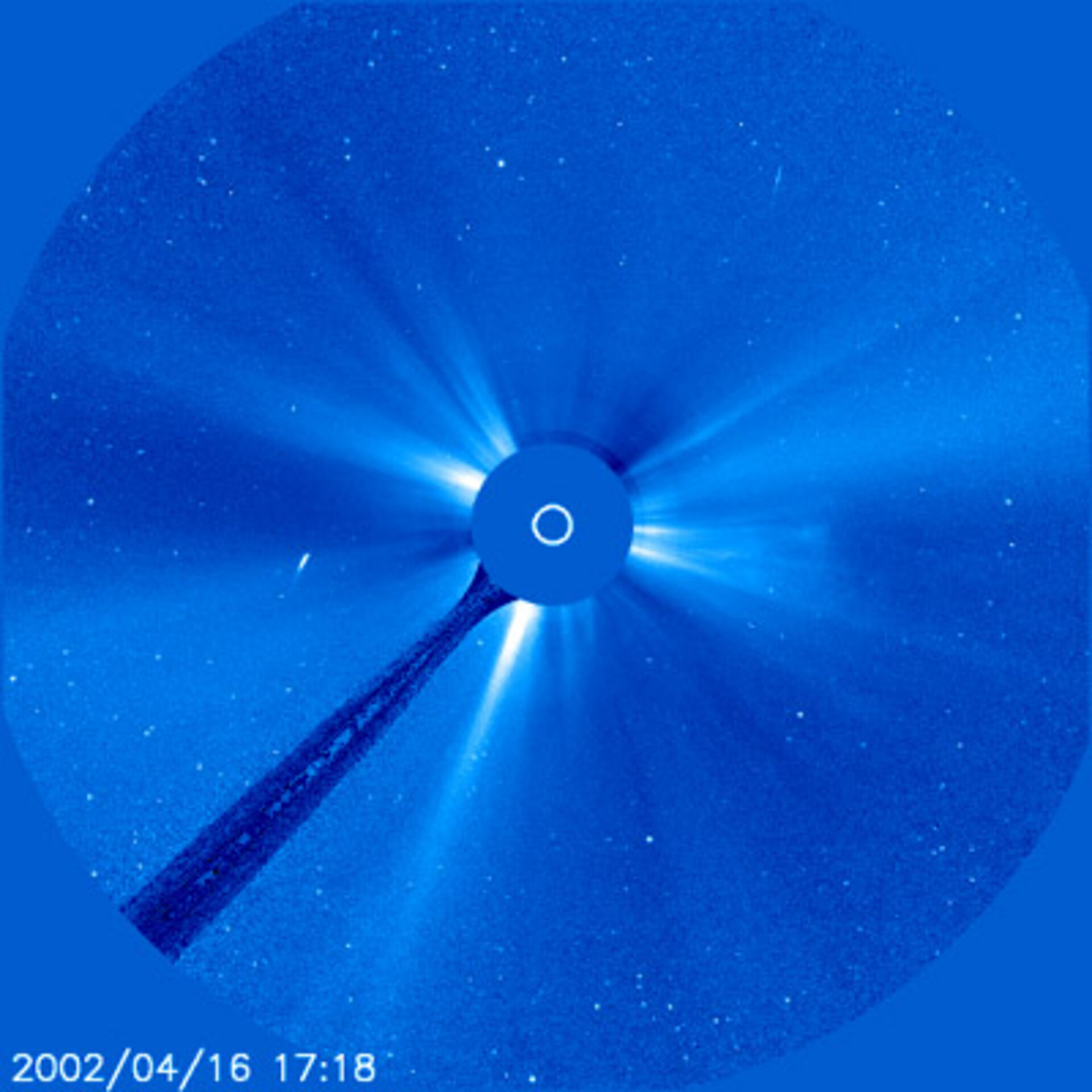 LASCO C3 image taken on 16 April 2002 at 17:18