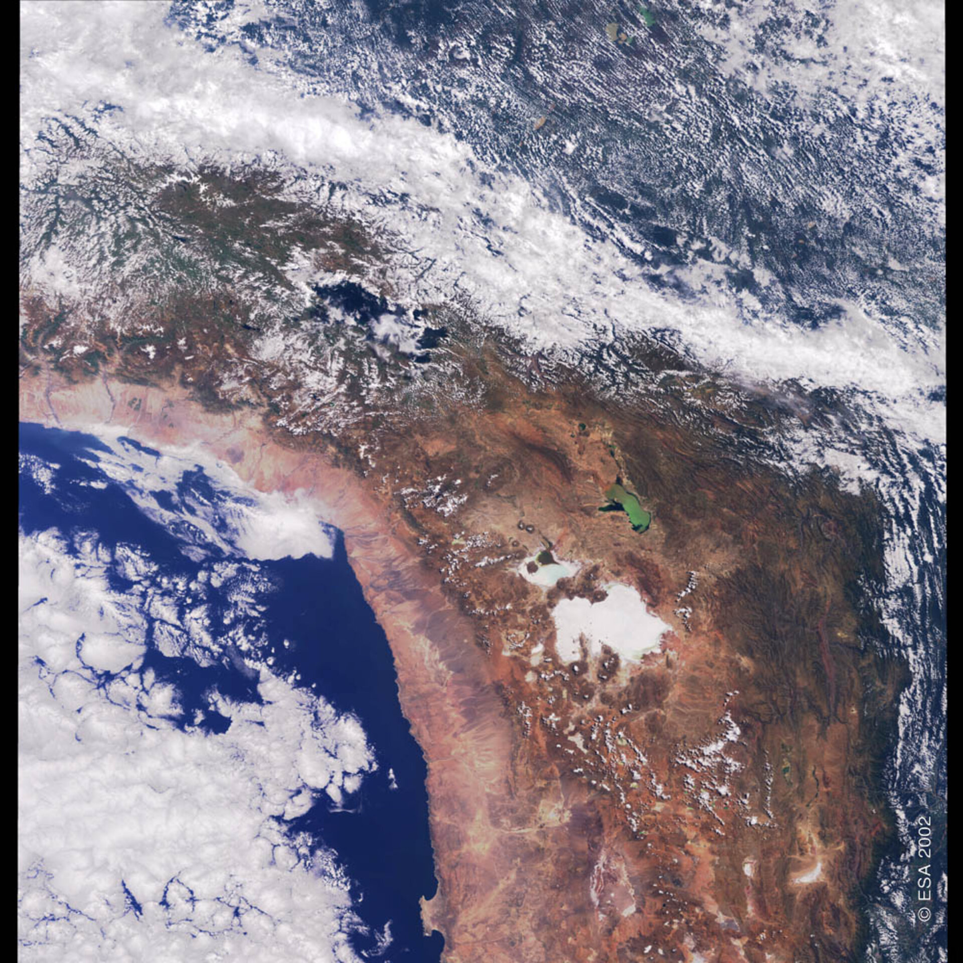 An image of Chile and Bolivia, captured by Envisat's MERIS sensor in April 2002