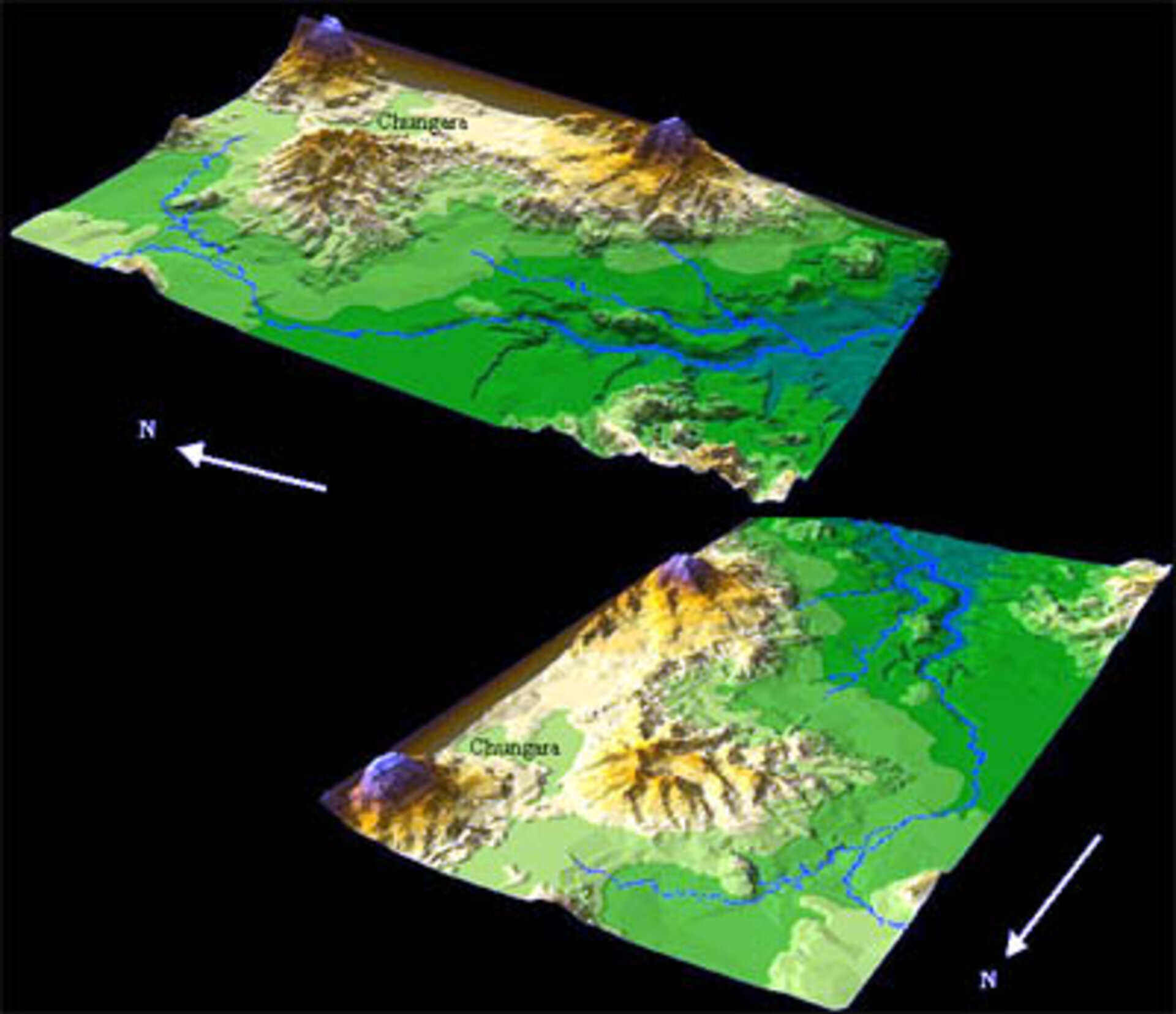 3-D digital elevation model of northern Chile