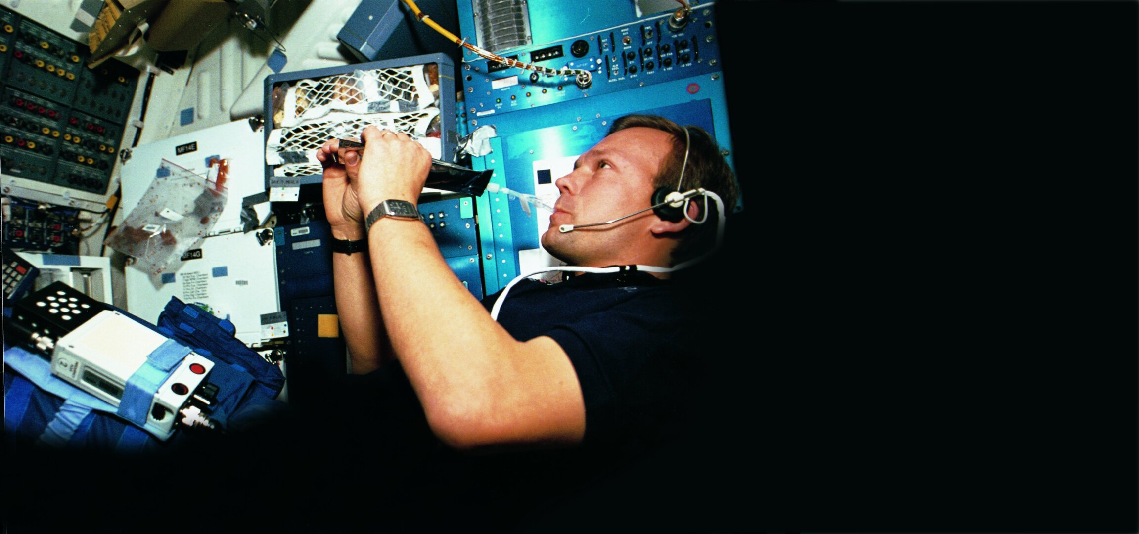 ESA astronaut Hans Schlegel during the Spacelab D-2 mission