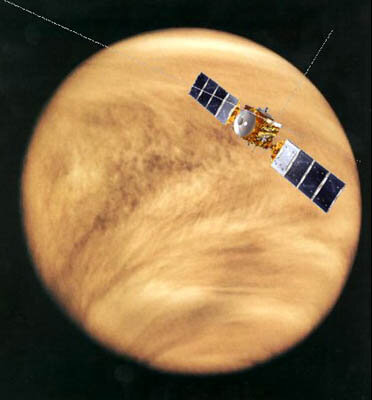De planeet Venus en de ESA-sonde Venus Express