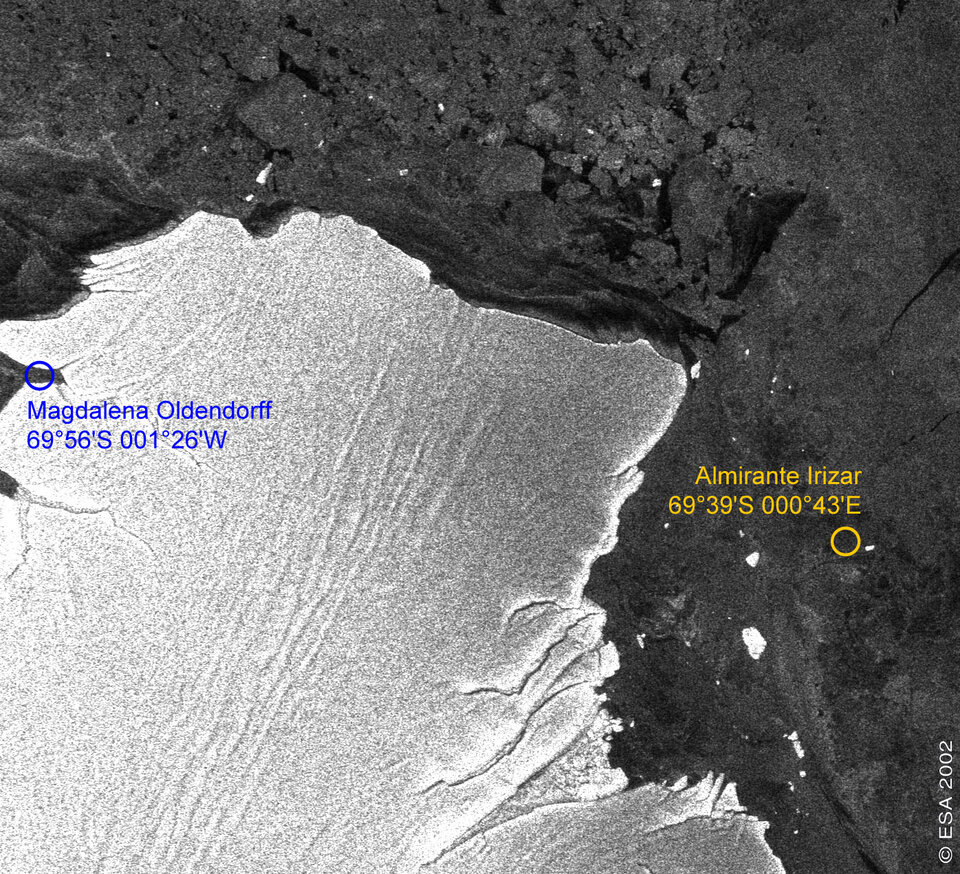 Close-up of ASAR image detailing sea-ice conditions