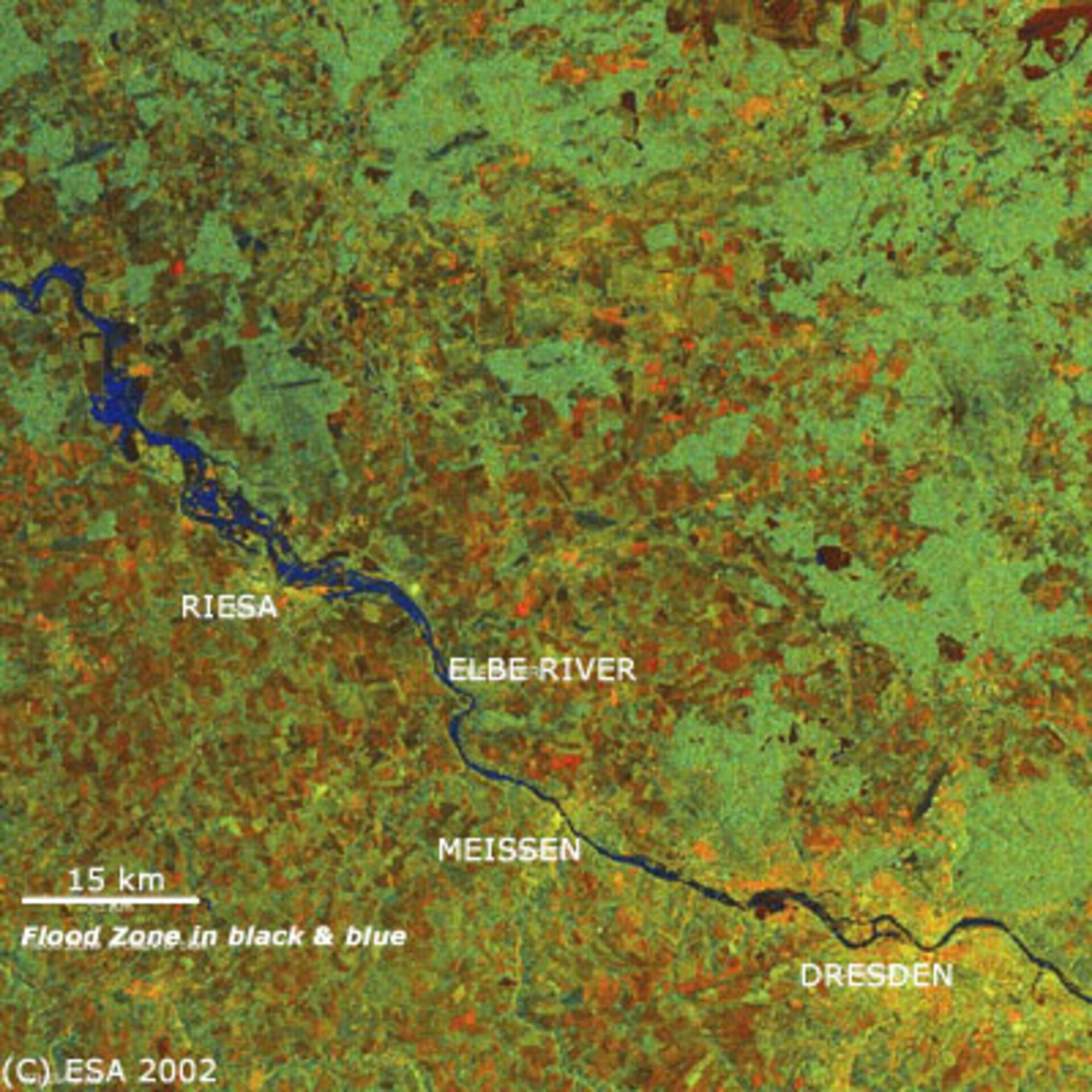 Bild des Elbehochwassers von Envisat