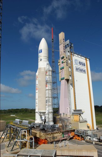 The European launcher Ariane 5 on its launch pad on ZL3