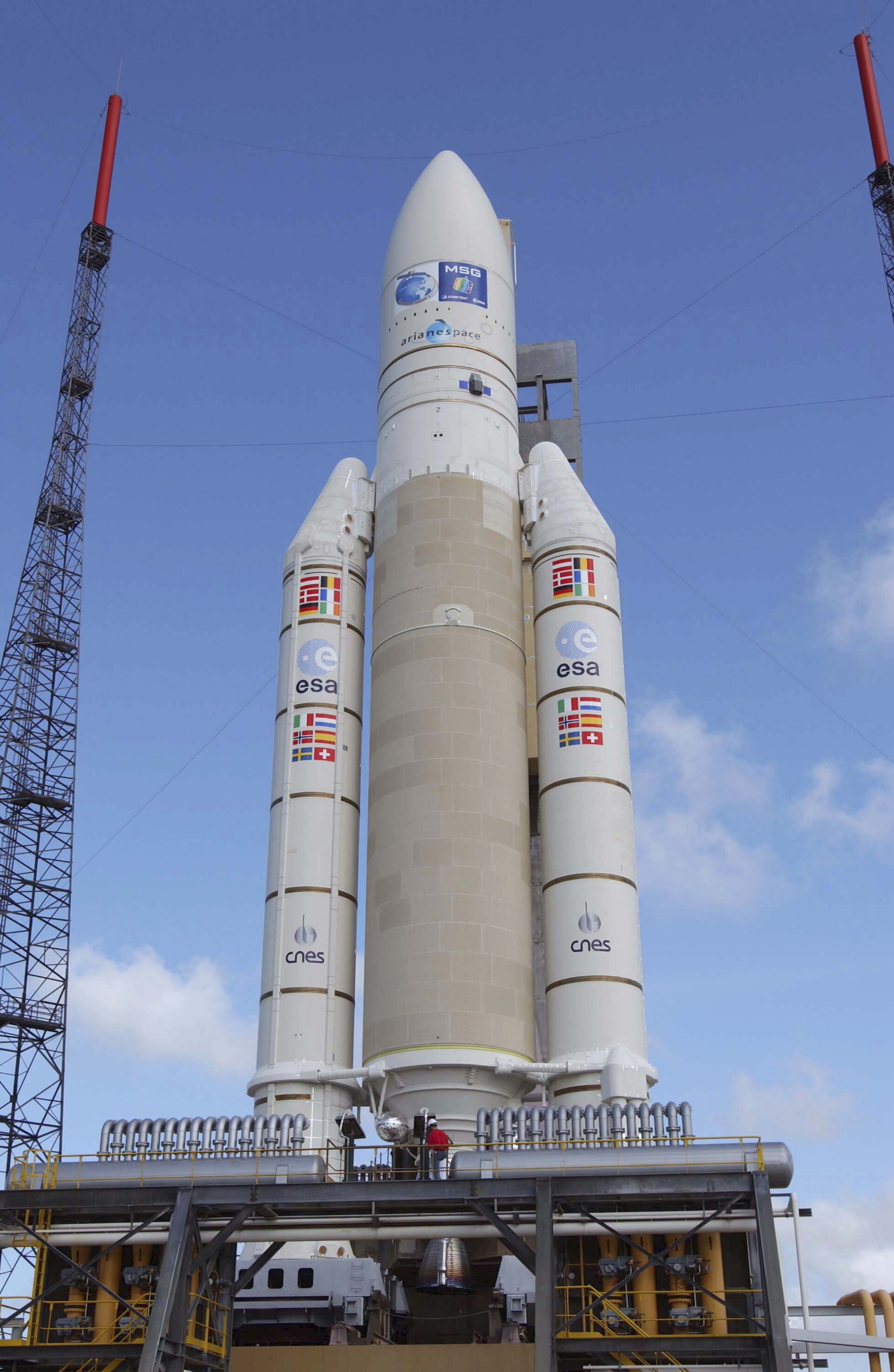 The European launcher Ariane 5 on its launch pad on ZL3