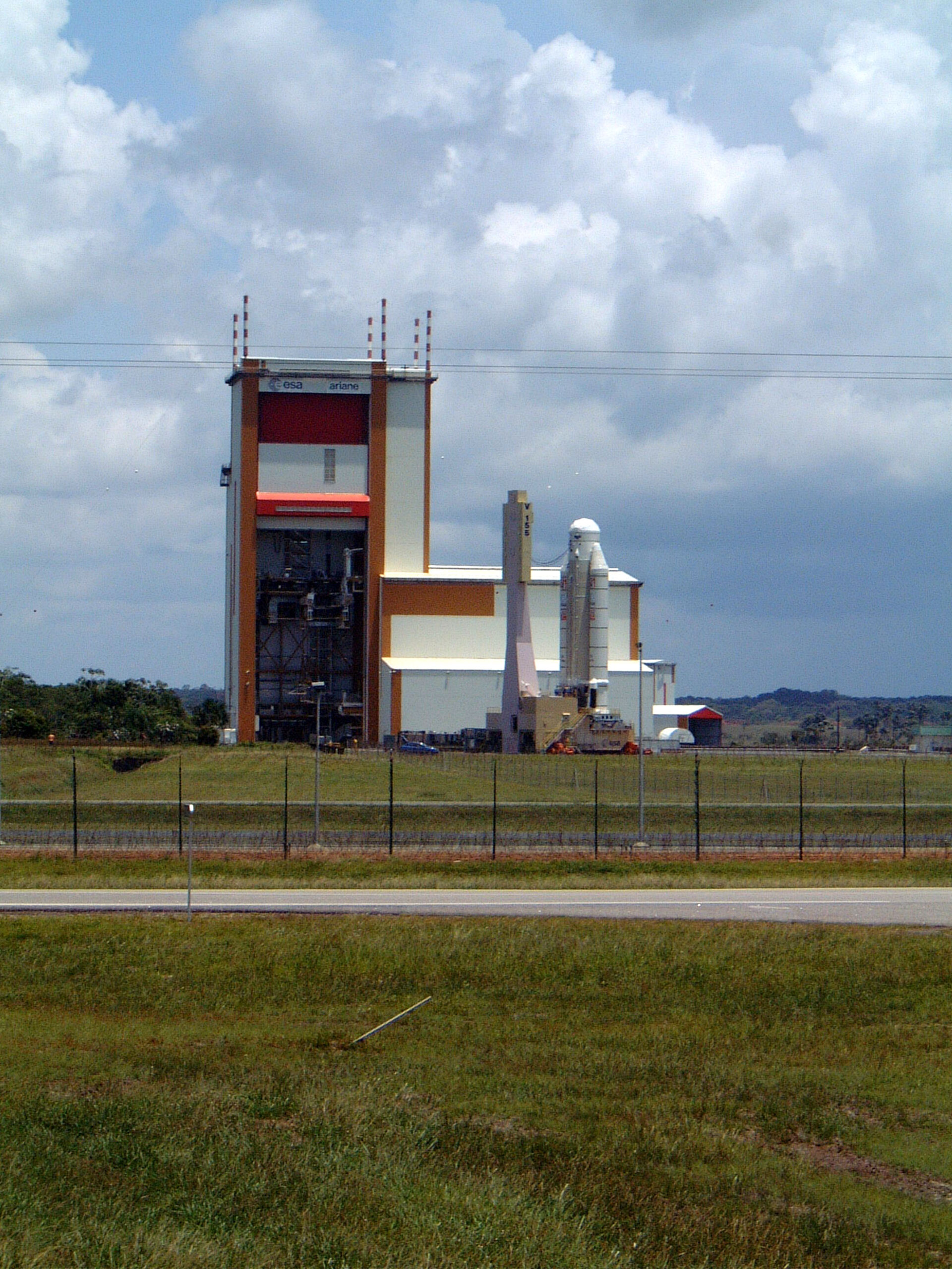 The MSG-1 launcher is transferred to the final assembly building