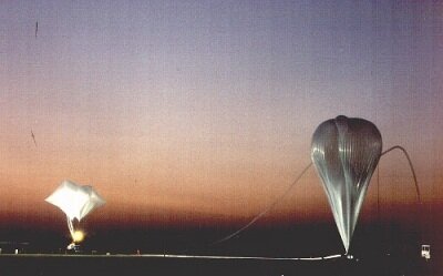The stratospheric balloon minutes before the launch