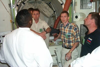 Astronaut Frank De Winne in safety training