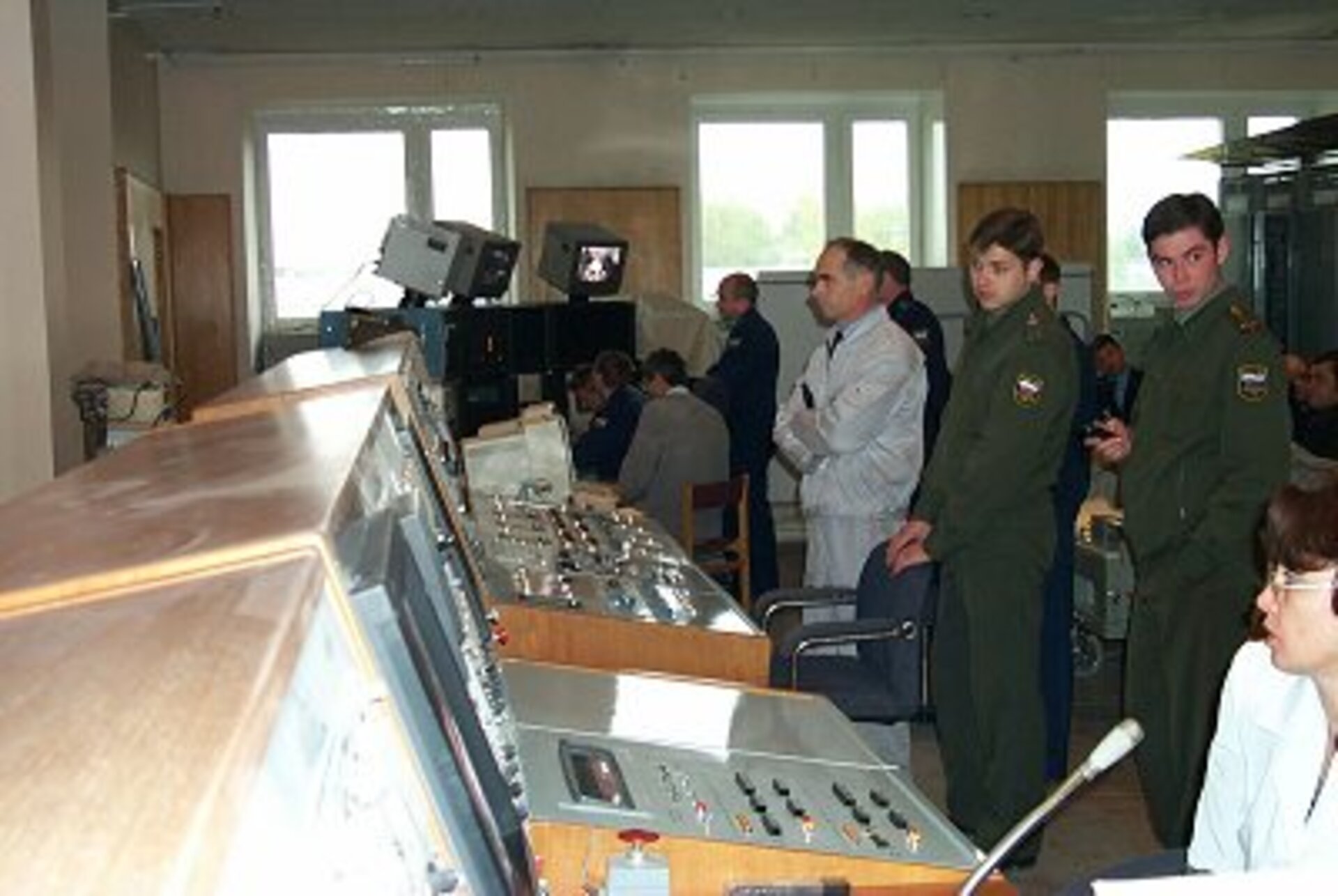 Control room during the landing exam