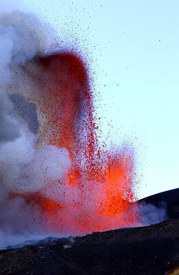 Eruption spews lava and ash