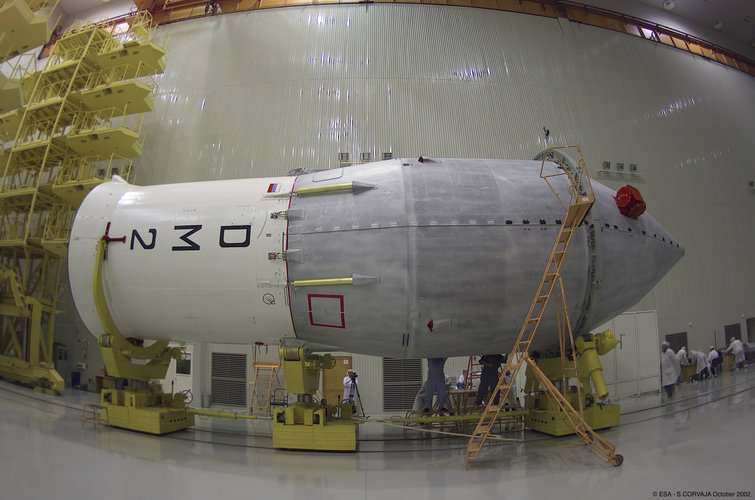 The upper stage and Integral spacecraft ready for the transfer