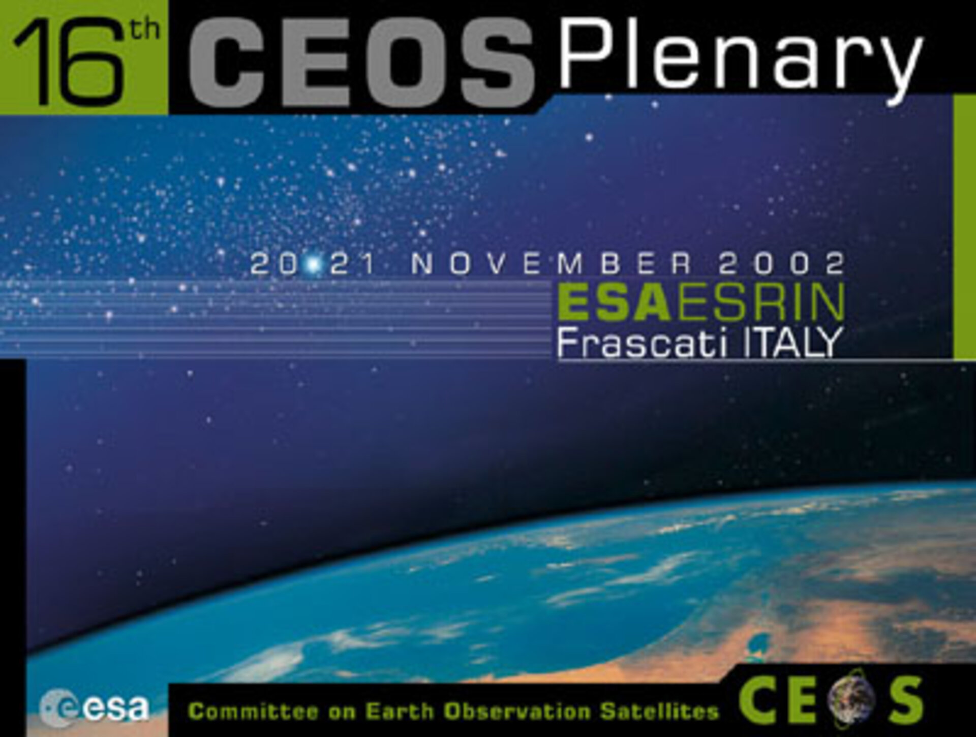 16th CEOS  plenary session at ESRIN