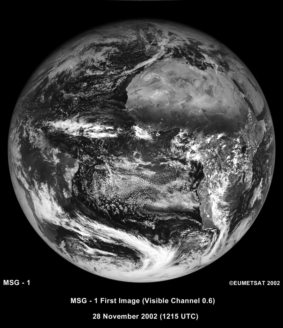 Eerste opname van MSG-1, gemaakt op 28 november 2002